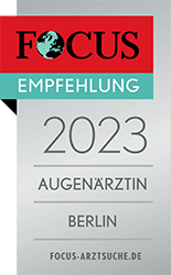 Focus Gesundheit Empfehlung 2023 für Dr. Sylvia Paulig, Augenärztin, in Berlin.