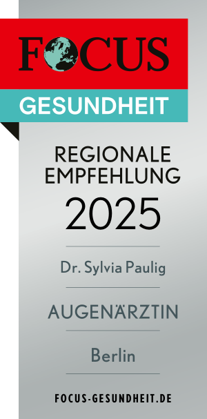 Ein Plakat mit der Aufschrift "FOCUS Gesundheit Regionale Empfehlung 2025".
